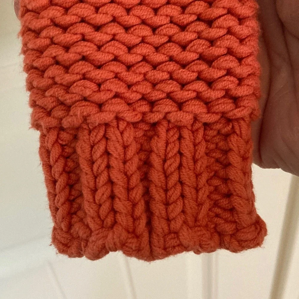 J Crew Women's Orange High Neck‎ Knit Sweater Size XS Long Sleeve Fitted